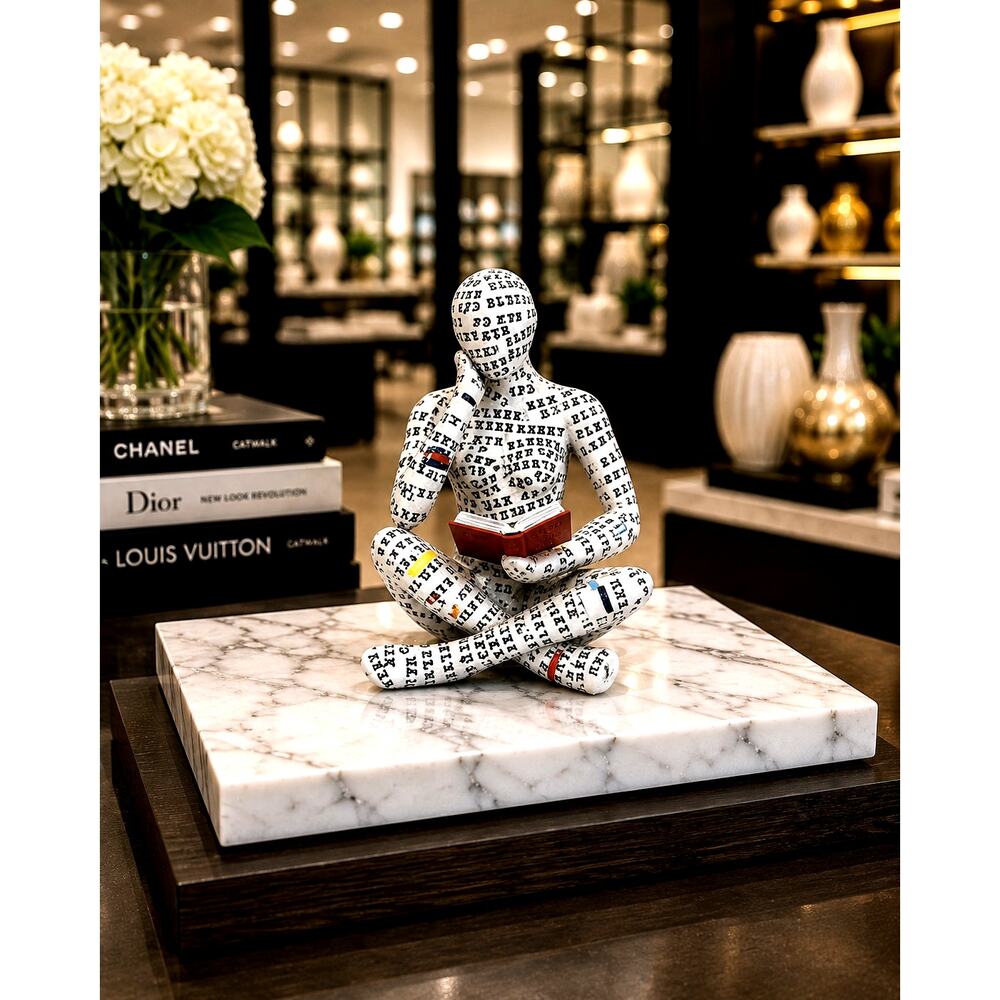 Reading Woman Sitting Crossed Legged Figurine For Readers or Writers